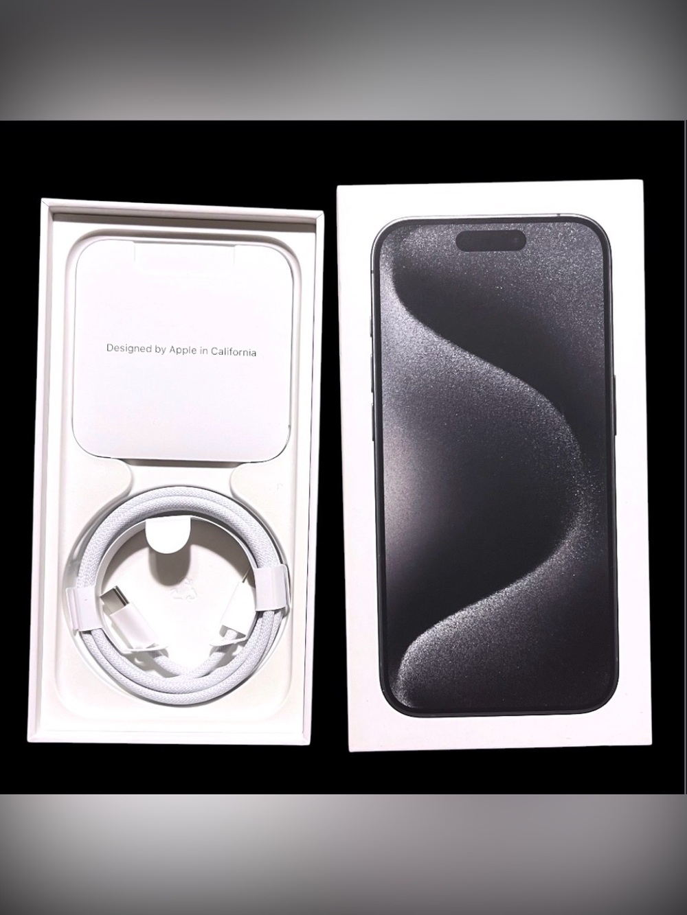 Apple iPhone 15 Pro EMPTY BOX with White USB-C Charge Cable